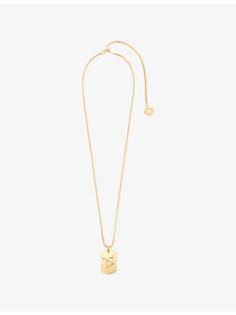 maje Zodiac-Plaque Metal Necklace