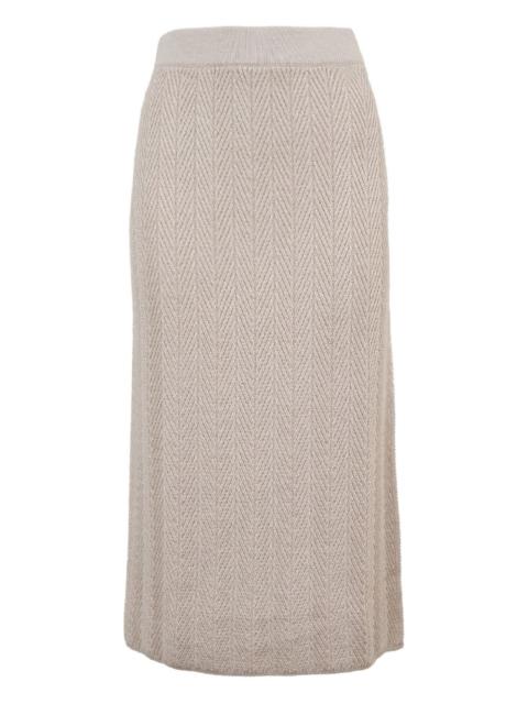 Herno herringbone midi skirt