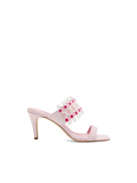Manolo Blahnik Efeso fringed woven-strap sandals
