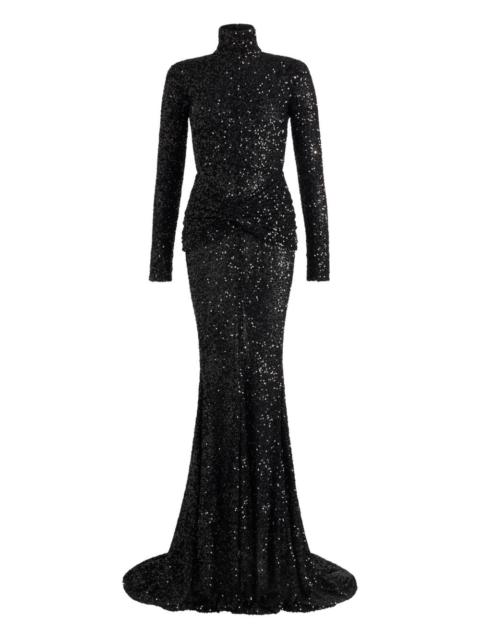 PATOU sequinned high-neck maxi dress