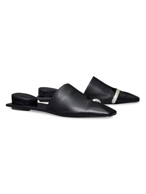 TORY BURCH Women's Pierced Leather Mules - Perfectblack