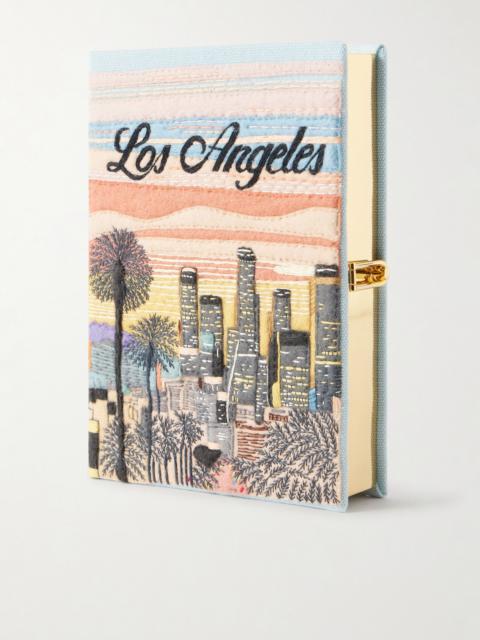 Olympia Le-Tan Los Angeles Appliquéd Embroidered Canvas Clutch