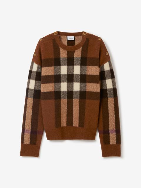 Burberry Check Wool Cashmere Sweater