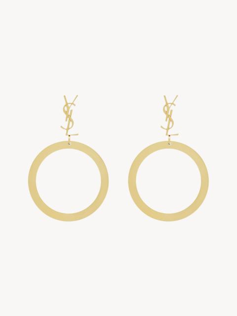 SAINT LAURENT CASSANDRE PENDANT HOOP EARRINGS IN METAL