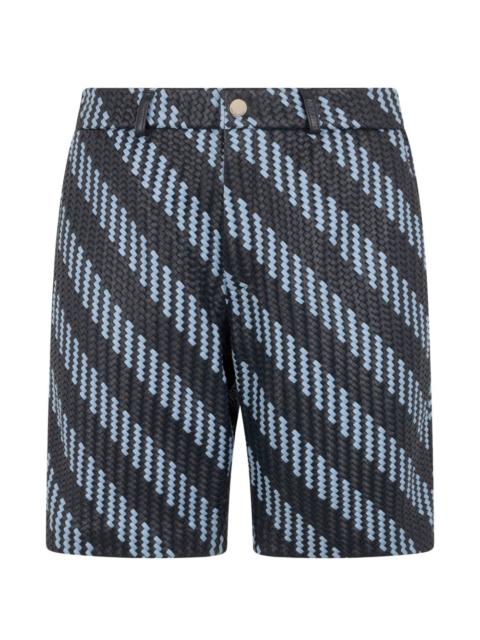 PHILIPP PLEIN weaved stripes leather shorts