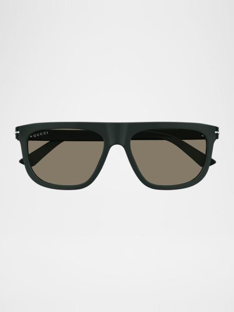 GUCCI Men's GG1726SM Acetate Rectangle Sunglasses