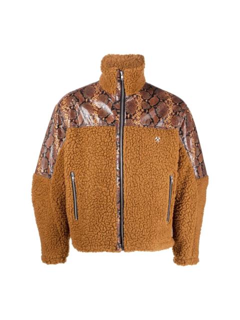 GmbH snakeskin-print teddy jacket