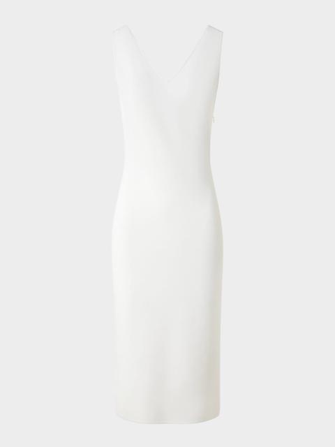 AKRIS V-Neck Sleeveless Knit Midi Dress