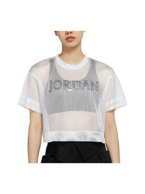 Jordan (WMNS) 공기 요르단 스포츠 유행 메시 짧은 소매 백색 CZ1892-100