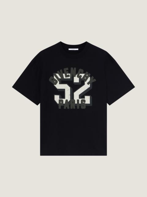 Givenchy BOXY-FIT T-SHIRT IN COTTON WITH GIVENCHY PARIS 52 PRINT