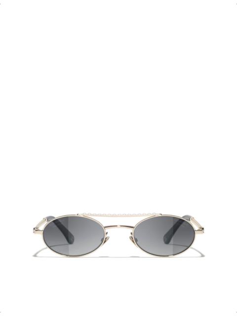 CHANEL CH4297H Oval Metal Sunglasses