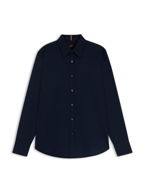 BOSS REGULAR-FIT SHIRT IN STRUCTURED DOBBY COTTON