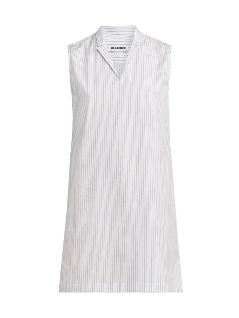Jil Sander Women's Pinstriped Cotton Poplin Minidress - Artic Sea