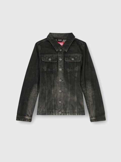 Diesel FITTED TRUCKER JACKET IN DIRTY-EFFECT DENIM