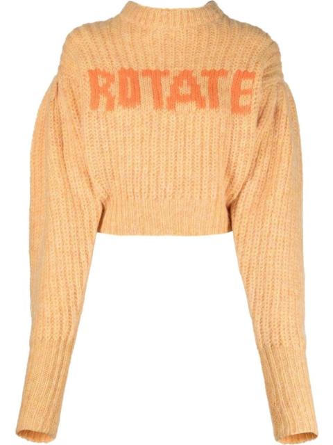 ROTATE logo-print chunky-knit jumper