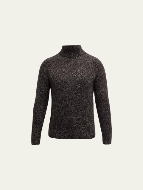 GIORGIO ARMANI Men's Boucle Cashmere-Silk Turtleneck