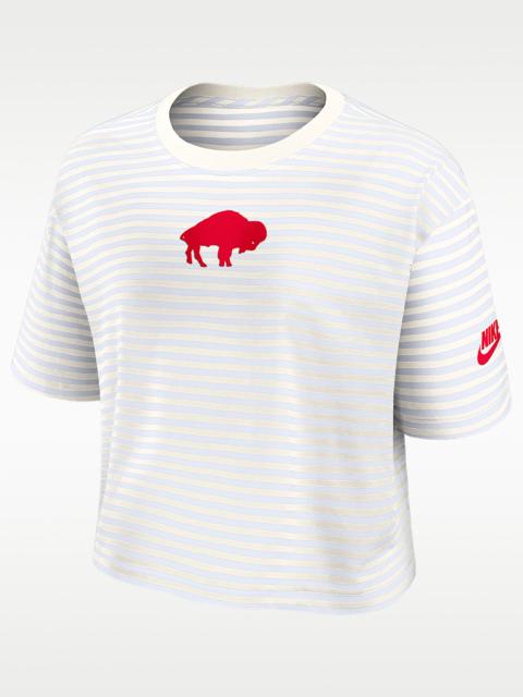 Nike Buffalo Bills Striped Women's Nike NFL Cropped T-Shirt
