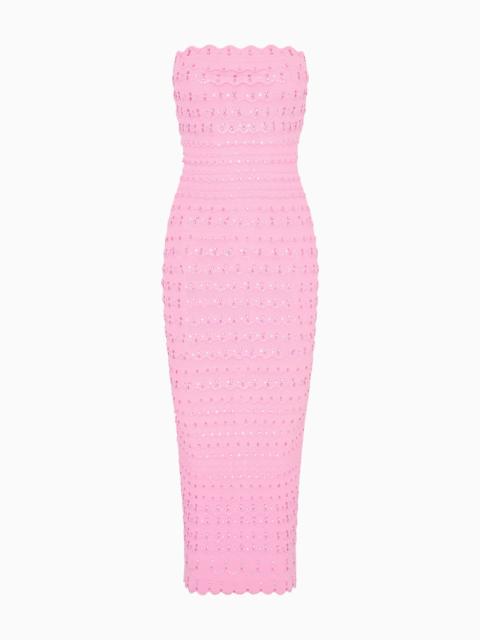 LoveShackFancy Eclipse Rhinestone Scallop Bandage Dress