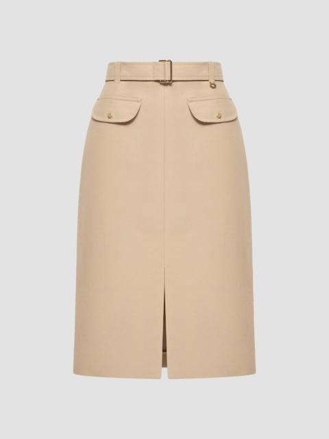 Moncler Women's Skirt in Cotton with Belt - Beige