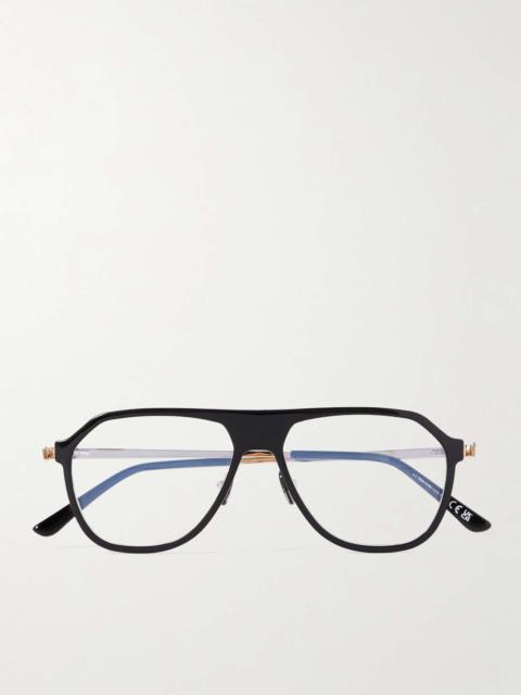 TOM FORD Aviator-Style Acetate and Gold-Tone Blue Light-Blocking Optical Glasses