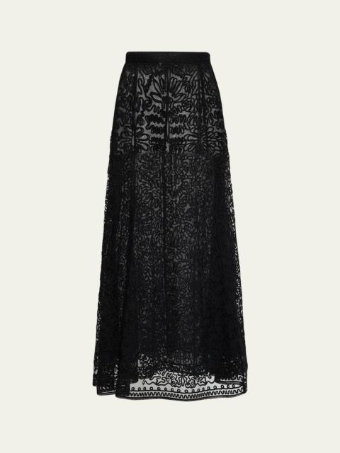 Katja Sheer Embroidered Skirt