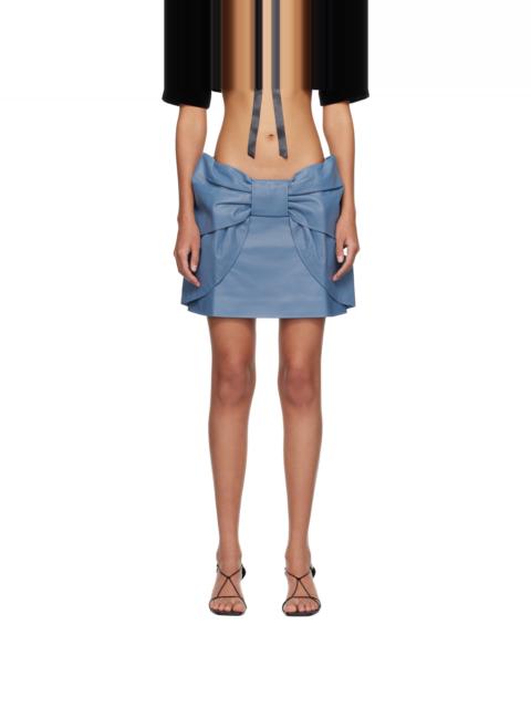 FIDAN NOVRUZOVA Blue Merada Leather Miniskirt