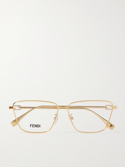 FENDI Baguette Square-framed Gold-tone Optical Glasses