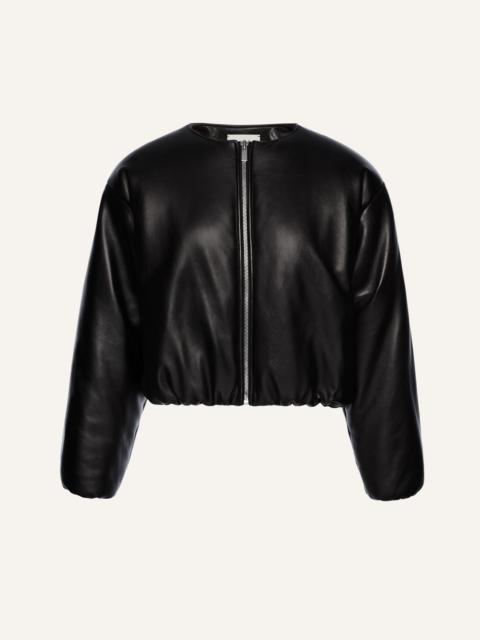 MAGDA BUTRYM Collarless puffer jacket in black leather