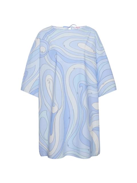 PUCCI Draped Cotton Caftan blue