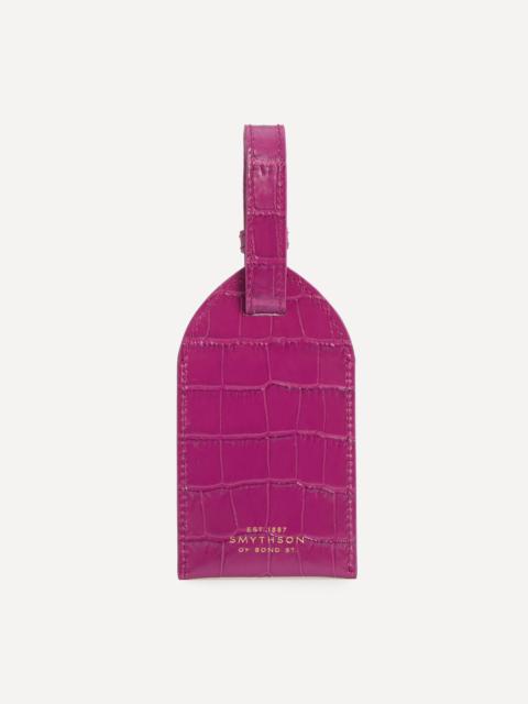 Smythson Mara Croc-Embossed Leather Luggage Tag