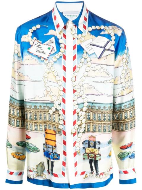 CASABLANCA graphic-print silk shirt