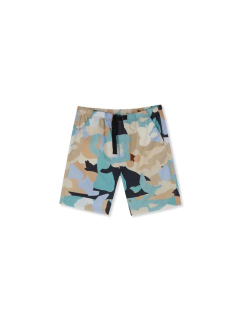 Poplin cotton shorts with "Geo Camo" print