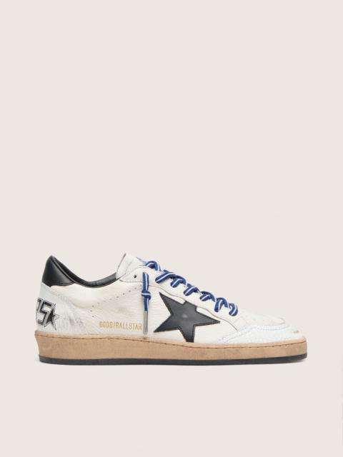 Golden Goose Men's tennis-inspired Ball Star LTD in white nappa leather with black leather star and heel tab