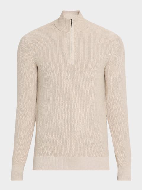 Vince Men's Geometric Jacquard Quarter-Zip Sweater