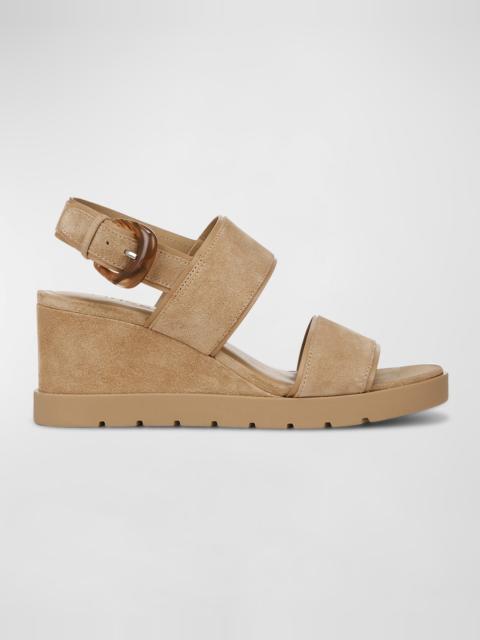 Vince Roma Suede Wedge Slingback Sandals
