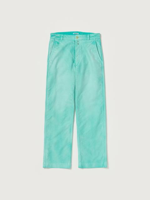 AURALEE GARMENT-DYED ORGANIC COTTON HEAVY MOLESKIN PANTS
