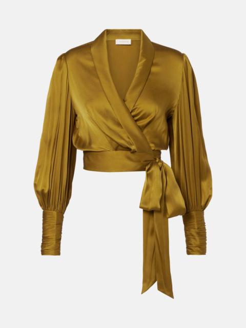 Zimmermann Silk satin wrap top