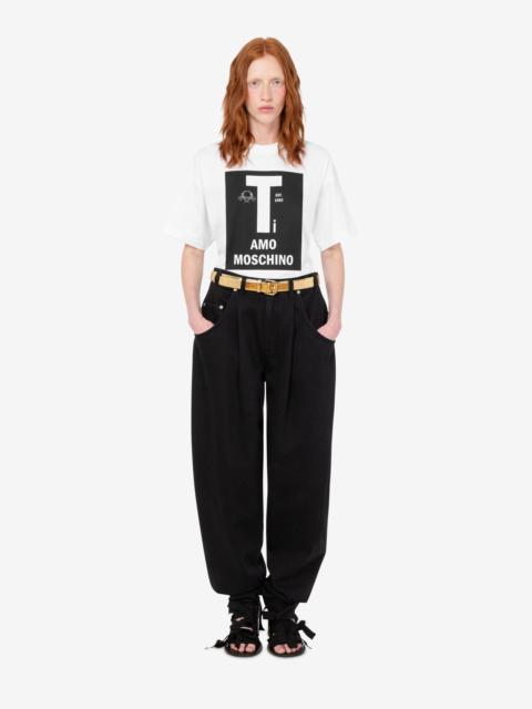 Moschino PRINTED ORGANIC COTTON JERSEY T-SHIRT