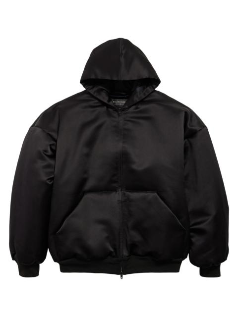 BALENCIAGA Women's Padded Zip-Up Hoodie - Black