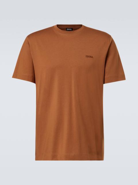 ZEGNA Logo embroidered cotton jersey T-shirt