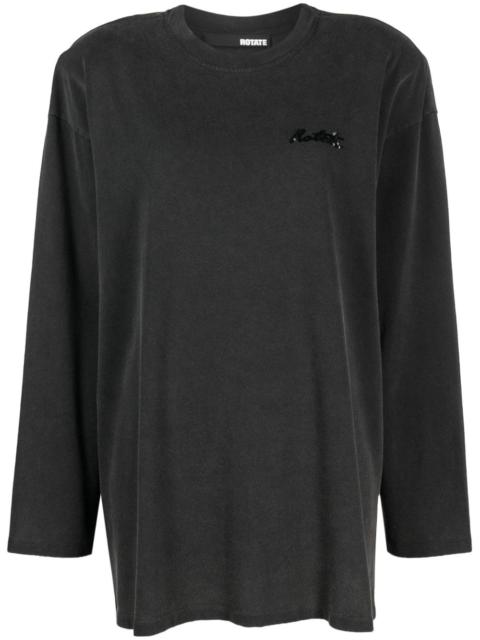 ROTATE sequin-logo cotton T-shirt