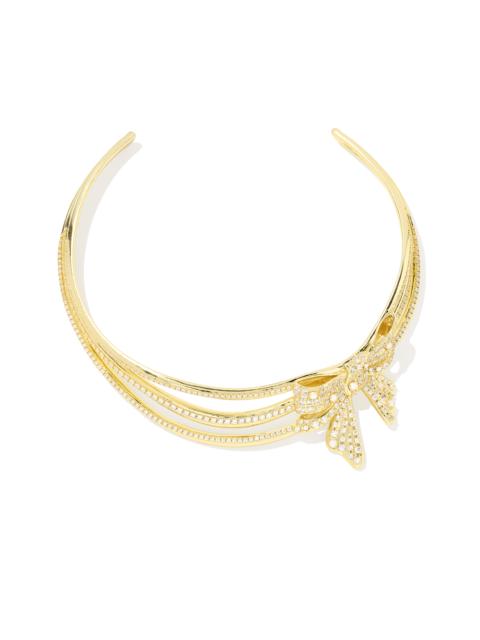 KENDRA SCOTT Krista Gold Bow Statement Necklace in White Mix