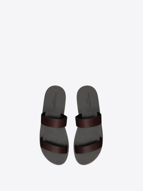 SAINT LAURENT pepe slides in smooth leather