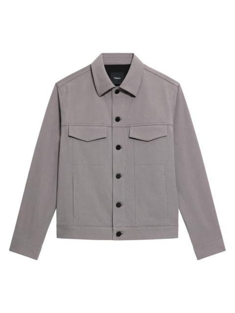 Theory Men's River Neoteric Twill Trucker Jacket - Carbon