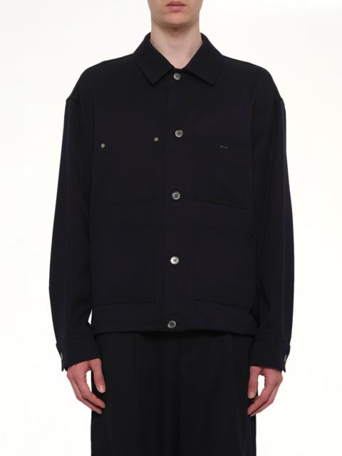 Wooyoungmi Wool Button Shirt in Navy