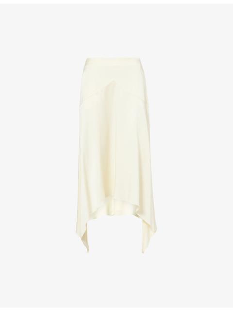 Stella McCartney Asymmetric Midi Satin Skirt