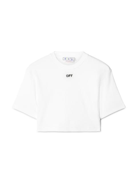 Off-White Off Stamp Ribbed Cropped Tee