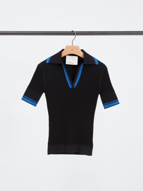 3.1 Phillip Lim Textured Rib Fitted Polo