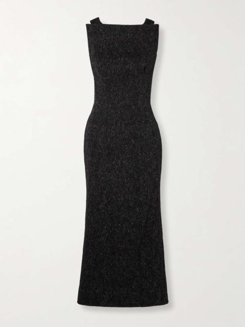 MATICEVSKI Singular open-back metallic stretch-knit gown Black