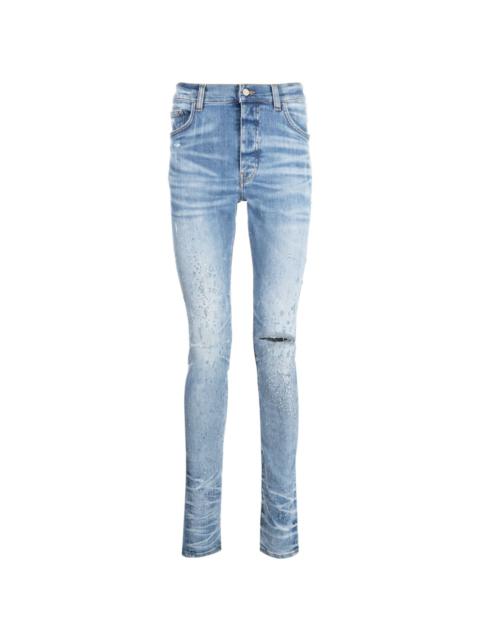 crystal-embellished slim-fit jeans